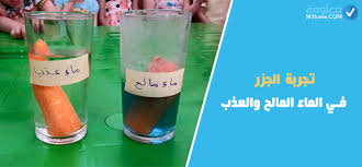 تجربة الجزر في الماء المالح والعذب معلومة
