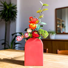 Amazon Com Rhapsody Studio Ceramic Vases For Flowers Plants Tall Coral Vase Living Room Decor Home Office Kitchen Decorations Indoor Floor Wall Shelf Wedding Centerpiece Event Flower Plant Decorative Modern Gift Kitchen Dining