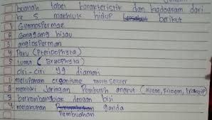 Check spelling or type a new query. Buatlah Tabel Karakteristik Dan Kladogram Dari Ke 5 Makhluk Hidup Berikut 1 Gymnospermae2 Ganggang Brainly Co Id
