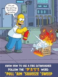 Books, clothing, flyers, posters, invitations, publicity, etc. Simpsons Fire Safety Poster Know How To Use A Fire Extinguisher Use The Pass Word Industrial Warning Signs Amazon Com Industrial Scientific
