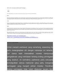 Dikongsikan daripada blog teks : Ciri Ciri Keusahawanan