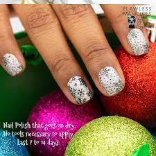 Christmas Holiday Nails Are Here Dress Up Your Nails With This Cute Winter Snowflake Design Color St Holiday Manicures Christmas Nails Color Street Nails