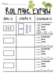 Place Value Roll Make Expand Math Station There Are 5 Levels And This Is Hardest Level Education Math Math Stations Teaching Math