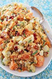Russet And Sweet Potato Salad W Bacon Cinnamon Spice Everything Nice Recipe Salad With Sweet Potato Potatoe Salad Recipe Potato Salad Recipe Easy