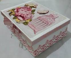 Caixa De Mdf Decorada Com Papel Caixa Oca 3d Rosas Caixas Artesanais Decoupage Vintage Caixa Artesanato