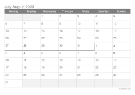 June 10, 2021 by admin. July And August 2020 Printable Calendar Icalendars Net