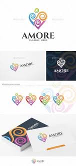 Amore Heart Logo Template Logo Templates Logo Design Template Heart Logo