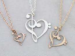 Treble Clef Bass Clef Music Teacher Gift Piano Teacher Gift Etsy Music Note Necklace Music Teacher Gifts Music Necklace