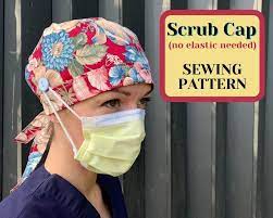 Scrub Cap Sewing Pattern No Elastic Pdf Surgical Cap Pattern Etsy In 2021 Hat Patterns To Sew Scrub Caps Pattern Scrub Hat Patterns