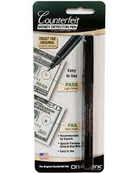 Mark a line on the bill. Counterfeit Detector Pens Made In The Usa Dri Mark Products Inc
