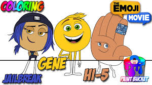 The emoji gene with big smile. The Emoji Movie Coloring Pages Gene Jailbreak Hi 5 Emoji Coloring Book For Kids Youtube