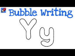 How To Draw Bubble Writing Real Easy Letter Y Youtube