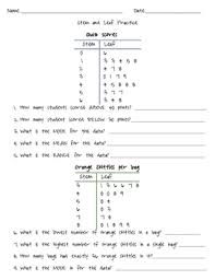 Stem And Leaf Practice Ws Math Curriculum Excel Tutorials Teaching Math