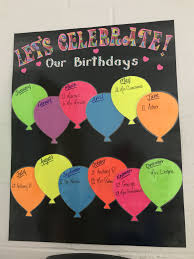 Birthday Bulletin Board Ideas For Office Printable Classroom Birthday Board Balloons Celebrate Classroom Birthday Birthday Board Classroom Birthday Chart Classroom