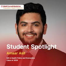 We're excited to share a new student spotlight featuring Amaar Asif, a  part-time EMT and current student in the MS in Health Policy and Economics  program at WCM. Visit the link in bio and learn how ...