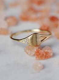 Diamond Dipped Heart Ring White Gold Rings Engagement Ring White Gold Handmade Ring