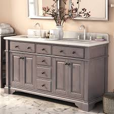 Double bathroom vanities are absolutely perfect for large spaces and/or bathrooms that tend to get used by multiple people simultaneously. 60 Modern Rustic Grey Double Sink Bathroom Vanity With A Marble Top