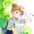 Curly Messy Bun Cartoon