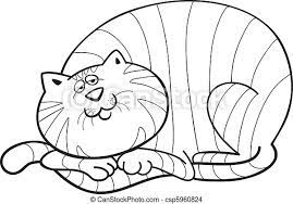 Have fun with the fat cat coloring pages, crossword puzzle and cut out fat cat mask. Fat Cat For Coloring Book Illustration Of Happy Fat Cat For Coloring Book Canstock