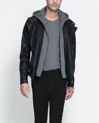 Image 1 Of Biker Jacket With Detachable Hood From Zara Biker Jacket Jackets Zara Man