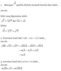 Download contoh soal pembahasan bilangan berpangkat bentuk akar smp bagian i dalam bentuk pdf klik disini soal no 2 jika diketahui 1 contoh soal pangkat akar dan logaritma pilihan ganda pembahasan. Contoh Soal Matematika Bilangan Berpangkat Kelas 9 Soal Kelasmu