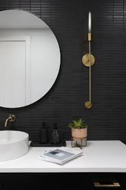 Black And White Tile Powder Room Hudson Valley Lighting Group Dylan Wall Sconce Black Tile Bathrooms Modern Powder Rooms Bathroom Trends