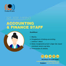 Berikut ini ada pt arta boga cemeralang yang sedang membuka lowongan kerja terbaru untuk posisi dan kualifikasi simak dibawah ini Lowongan Kerja Finance Staff Accounting Di Indonesia Lowongan