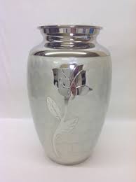 Urne Funeraire En Argent Brosse Home Decor Vase Decor