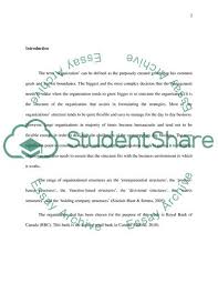 Structure Of An Organization Of Bank Of Canada Essay 1