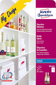 Flaschenetiketten selbst gestalten und eine personalisierte flasche verschenken ist da doch eine viel bessere geschenkidee! Avery Zweckform Md4001 Flaschenetiketten 120x90 Mm Auf Din A4 Selbstklebend Bedruckbare Flaschenaufkleber Fur Glasflachen Inkjet Tintenstrahldrucker 20 Etiketten Fur Flaschen Auf 5 Blatt Weiss Amazon De Burobedarf Schreibwaren