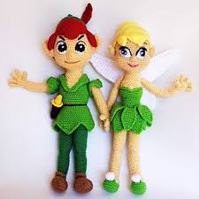 Peter Pan Tinkerbell Captain Hook Crochet Amigurumi Patterns 4 Disney Crochet Patterns Amigurumi Patterns Octopus Crochet Pattern
