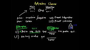 It is usually introduced by the conjunction que (that). Adjective Clauses Youtube