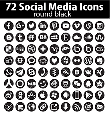 Black And White Contacts Icon 72 Vector Round Social Media Icons Vector Icon Set Download Social Media Icons Vector Social Media Icons Media Icon