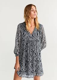 Plate S Printom Pejsli Zhenskaya Mango Mango Ukraina In 2020 Paisley Print Dress Casual Dress Tunic Tops