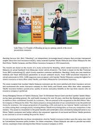 We've received numerous awards, the most recent being the best motor takaful provider 2019 and the best family takaful provider 2019 by ibanding, voted by malaysians. Syarikat Takaful Takaful Malaysia Miri Corporate Agency Facebook