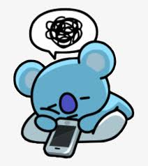 This cartoon koala is doing what he does best: Koya Rm Namjoon Bt21freetoedit Stickers Bt21 Koya Png 672x840 Png Download Pngkit