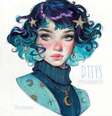 Congratulations with your 70k, @selenada.art ! 🌸 I also have a debut, this  is my first gouache portrait. I drew portraits in pencil, watercolor, oil,  acrylic,