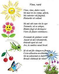 Playlist cantece pentru copii romanesti. Poezie Vino Vara Kids Education Nursery Rhymes Projects For Kids