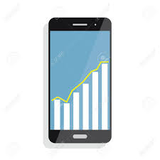 Smart Phone With Statistics Graph Chart Screen With Statistics