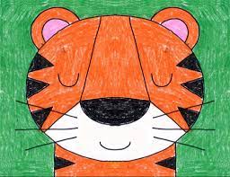 The drawing also shows a great concentration on subtle details such as the stripes. Draw A Tiger Face Art Projects For Kids