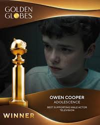 Stephen Colbert and 15-year-old Owen Cooper, whose Netflix series  “Adolescence” dominated the limited series categories, were among the big  Emmy winners Sunday night.