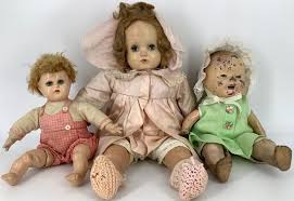 Lot 3 Vintage Dolls Including 17 Unmarked Madame Alexander Baby Mcguffey With Composition Head And Limbs On Cloth Body 11 Madame Alexander Little Butch With Composition Head And Limbs On Cloth
