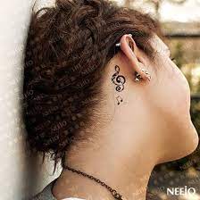Music Note Tattoo For Girl And Women Music Tattoos Tattoo Behind Ear Behind Ear Tattoos