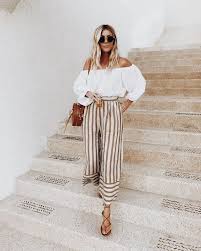 Black And White Striped Pants Outfit Ideas Pin By Jaime Krzos Stylish Sustaina On S P R I N G S U M M E R V O G U E Fashion Exploring Outfit Summer Fashion