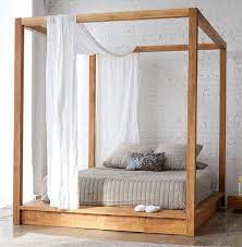 Queen size canopy bed constructed from oversized bamboo. Low Platform Bed With Canopy King Size Natural Color Cherry For Keri Modern Canopy Bed Canopy Bed Frame Platform Canopy Bed