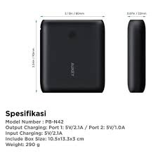 Dengan kapasitas baterai yang lebih besar, kamu bisa menggunakan. Power Bank Aukey N42 Terbaik Ada Perlindungan Internal Cegah Overheating
