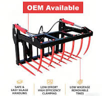 XZFE Skid Steer Attachment Cascade Wrapped Bale Handler Stacker Silage Soft  Hands Bale Clamp Grab for Sale