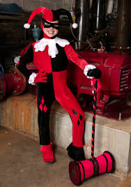 Girls Harley Quinn Jumpsuit Costume