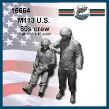 M113 - US Cold War Crew (1980s) 3D-printed (2 figures)
