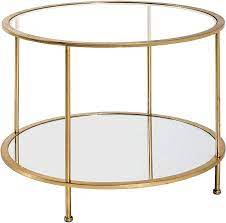 Unfollow glass side tables to stop getting updates on your ebay feed. Haku Mobel Side Table Mirror Glass Safety Clear Glass Gold Diameter 60 X 45 Cm Amazon De Kuche Haushalt